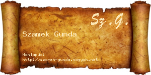 Szamek Gunda névjegykártya